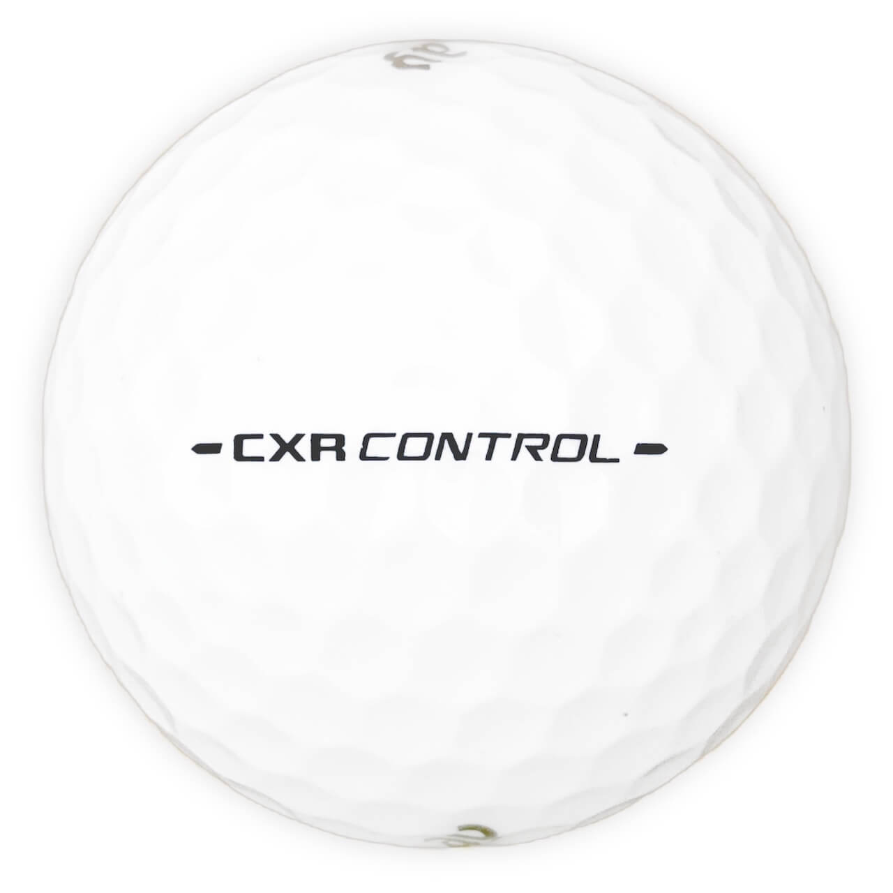 Närbild på en CXR Control golfboll